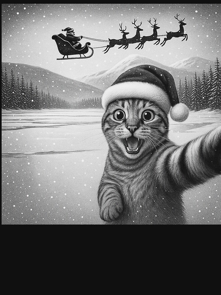 Funny Cat Selfie with Santa Claus Christmas Meme by Kladhadredo