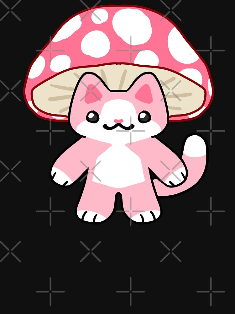 Pink Mushroom Cat by DewbertCo