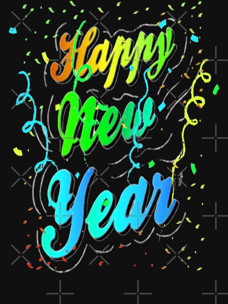 Happy New Year Party Streamers Lettering Design, 2, Howdy New Year, New Years Celebration, New Years Eve Countdown by Adri Barnard