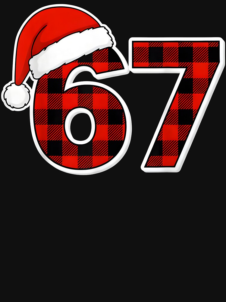 67 Meme Funny Christmas Red Plaid Xmas Pajamas Slang Kids by FrankIsabel