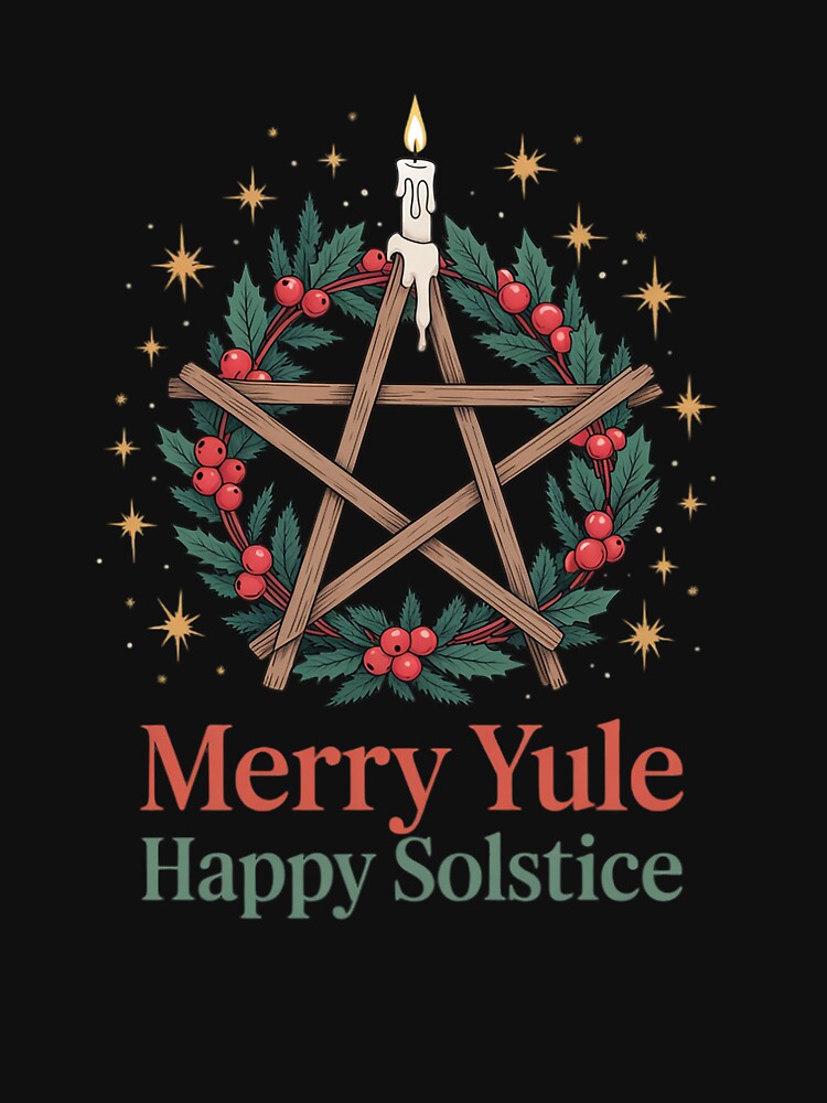 Merry Yule Happy Solstice Pagan Yuletide Season Christmas by VasilisLamArt