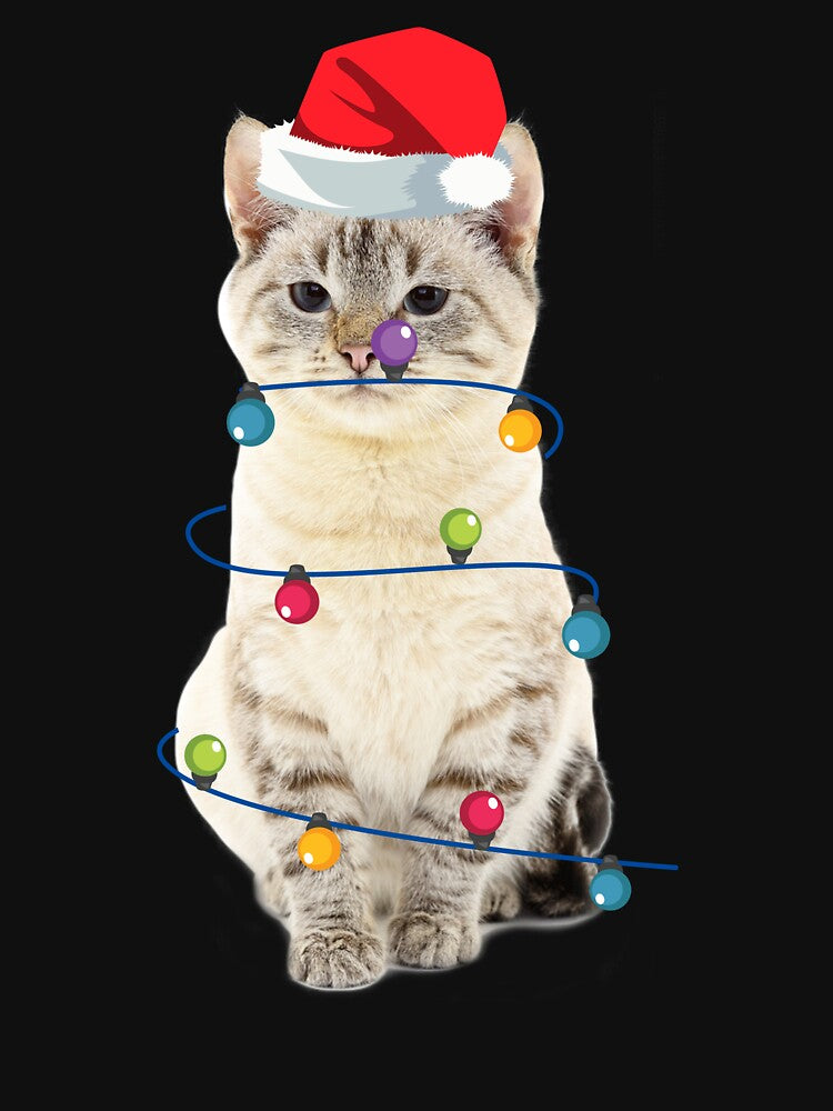 Cat With Christmas Lights by JuxNdx
