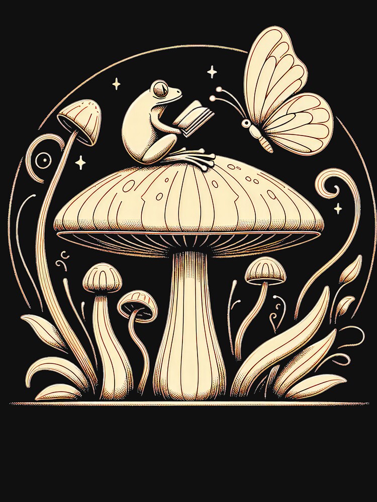 Cottagecore Mushroom Frog Dark Academia Women Goblincore by BlueBerry-Pengu