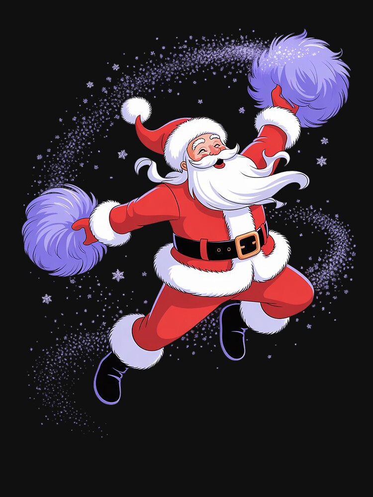 Cheerleading Christmas Cheering Santa Claus Cheer by RayArmstrong