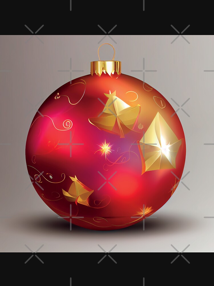 a red christmas ornament with gold decorations by DesignAtYO