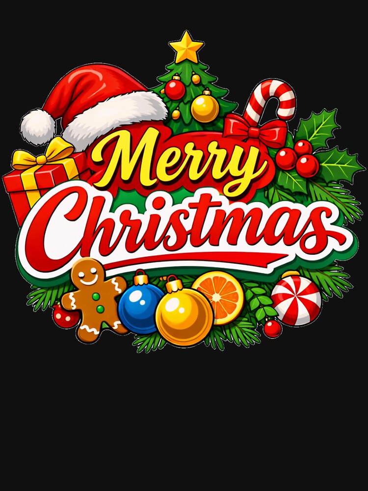 Merry Christmas Holiday Santa Hat Festive Ornaments by DeliaDesignsCo