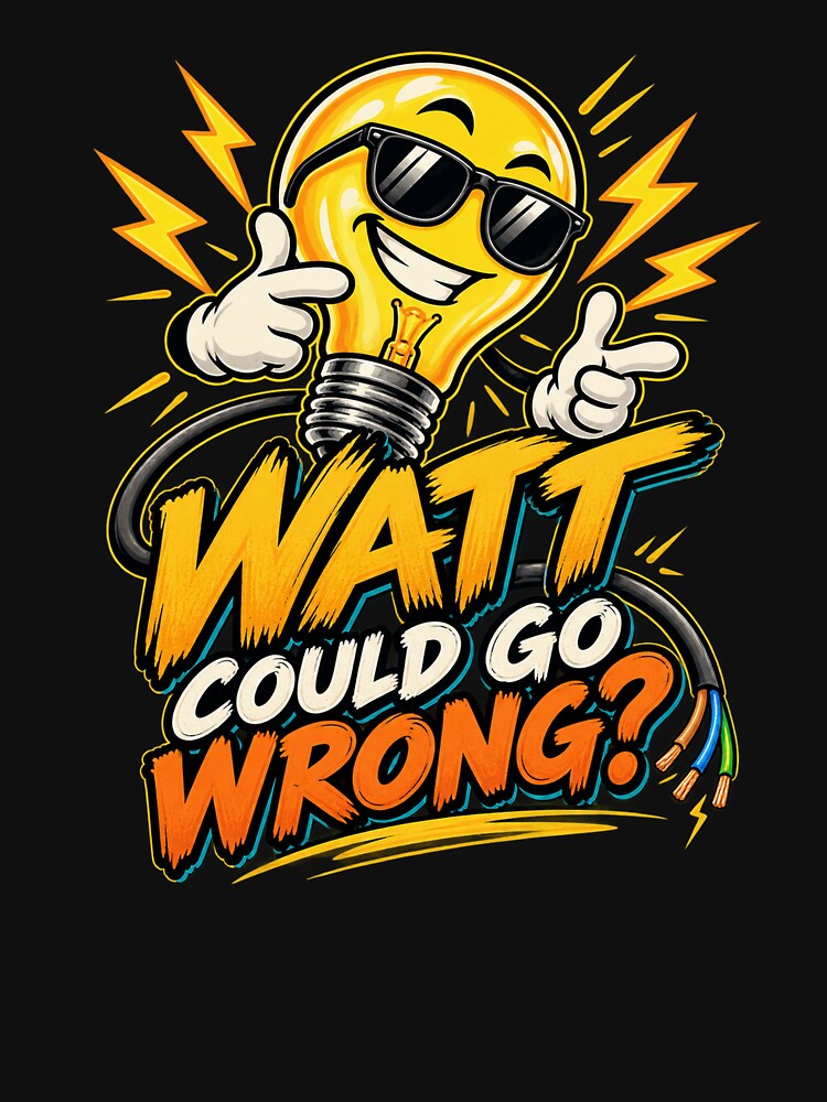 Watt Could Go Wrong Funny Electrician Humor by ABprintstudio
