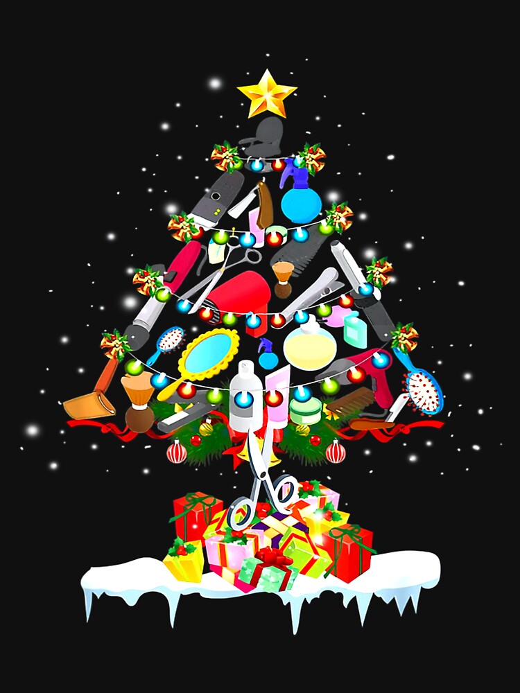 Hair Stylist Christmas Tree Xmas lights Gifts Hairdresser by TGMerwin
