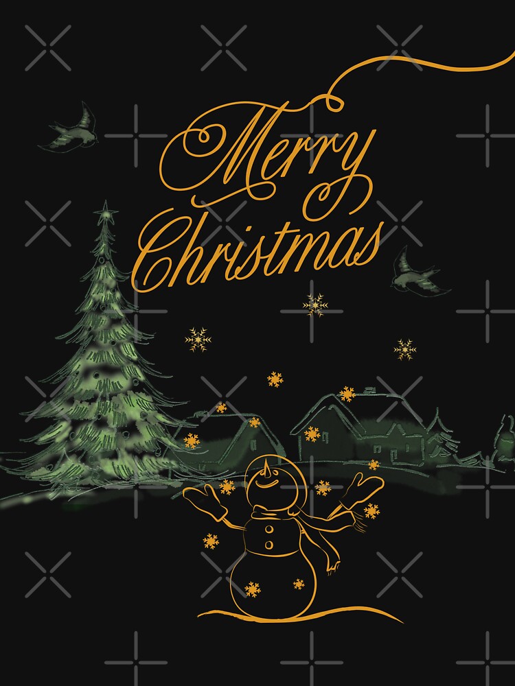 Merry Christmas Joyful Snowman by LadyInEverGreen