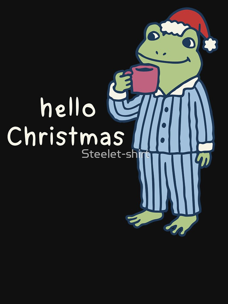 Cozy Frog Hello Christmas Pajamas by Steele-Art