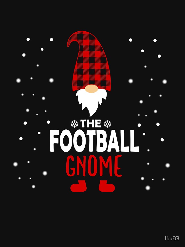 Christmas football Gnome Red Plaid Gift by Ibu83