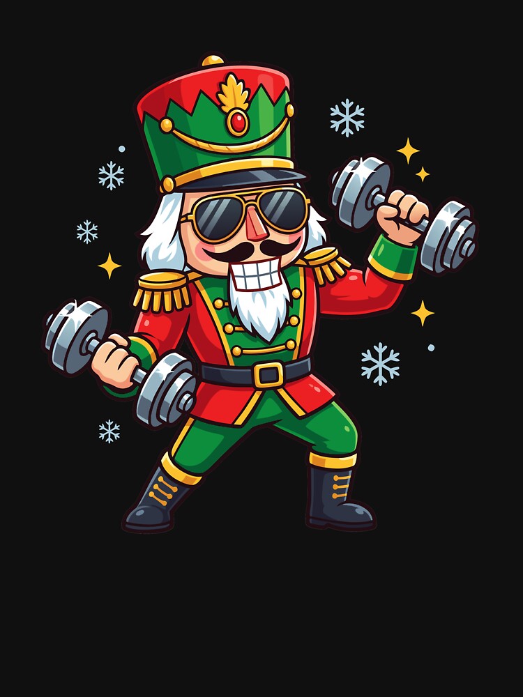 Christmas Nutcracker Weightlifter Gym Funny Workout Gear by DynamicDesign