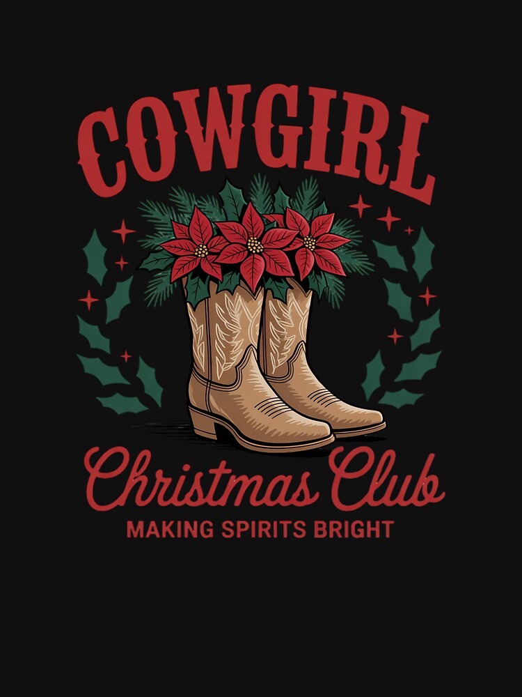 Cowgirl Christmas Howdy Xmas Cowgirl Boots Flower Western by ToggleBet