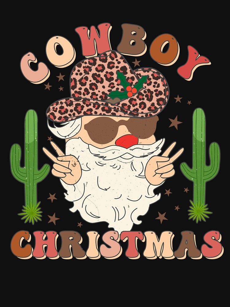 cowboy christmas retro santa claus by hieuvustore
