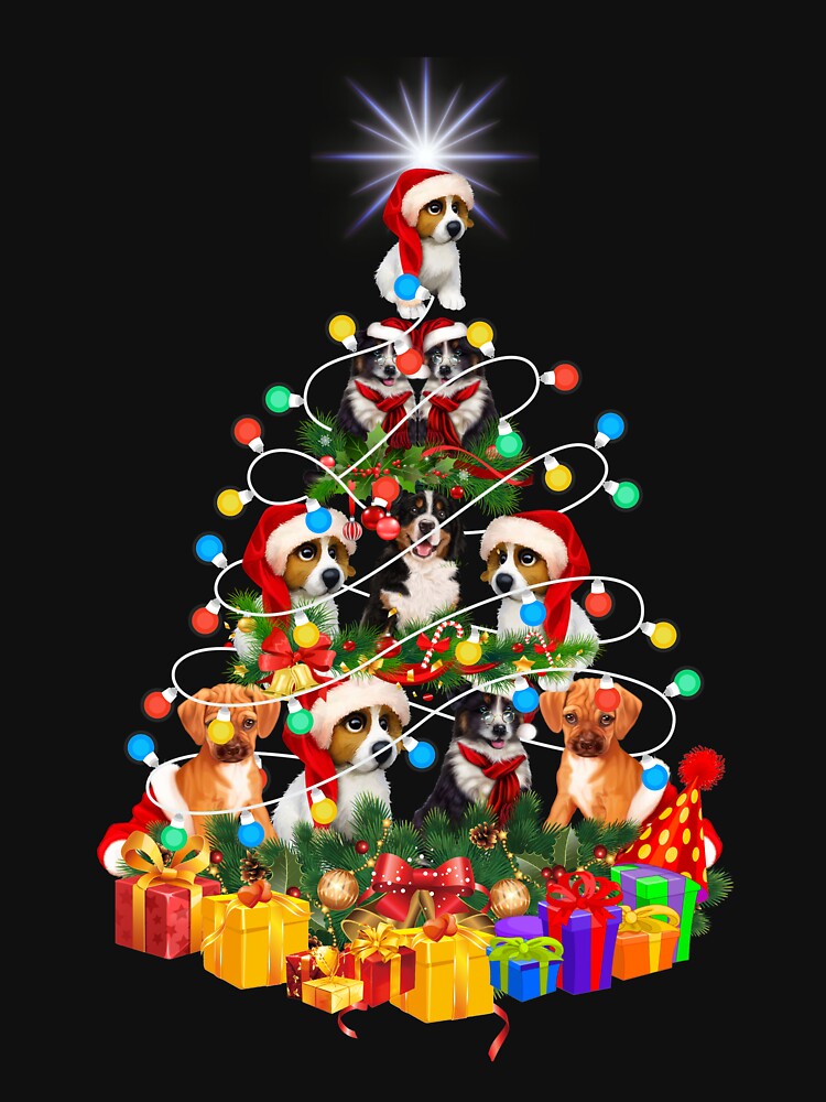 Funny Dog Christmas Tree Xmas Pajamas by RobinKirkey