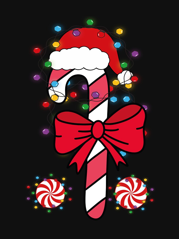 Christmas Candy Cane Santa Hat Xmas Light Kids Toddler Youth by moloudesign