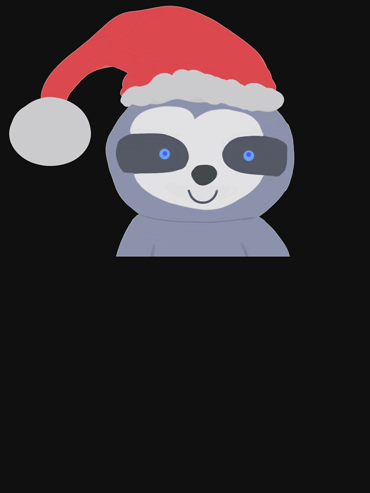 Christmas Sloth with Santa Hat by DanielleGensler