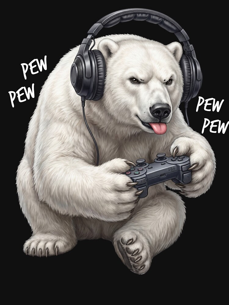 Gaming Polar Bear Gamer Videogaming Animal Lover by TerryConnells