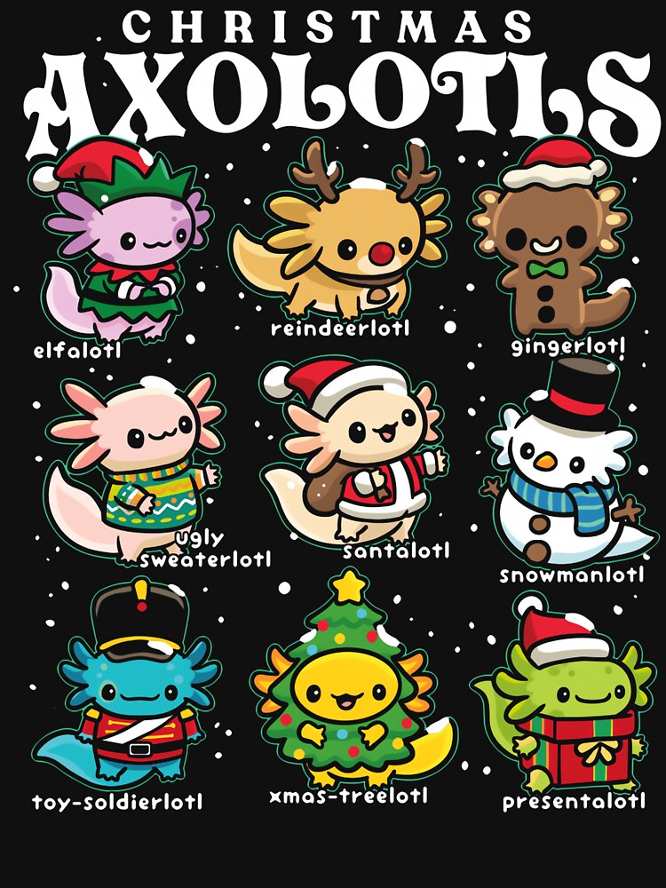 Axolotls Santa Hat Christmas Pajama by WeFineMost