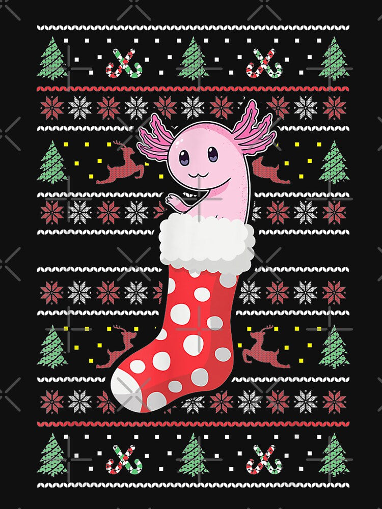 Christmas Stocking Cute Walking Salamander Fish Xmas by Victoriawhite69