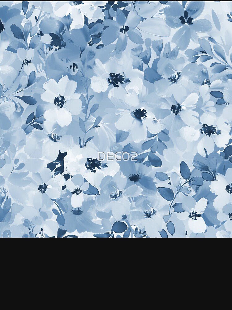 Cottagecore Pastel Blue And Cream Classic Floral Pattern by DEC02