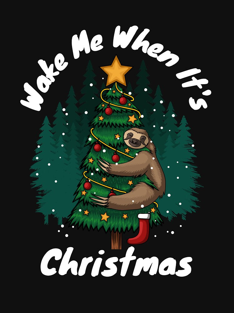 Lazy Sloth Xmas Tree - Wake Me When It's Christmas by jonrdesign