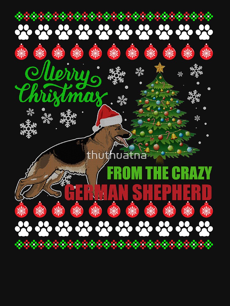Merry Christmas From German Shepherd Dog Ugly Sweater Shirt by thuthuatna