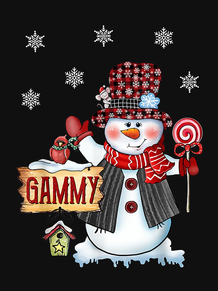 Gammy Snowman Christmas Candy Cane Red Plaid Santa by laurenm233