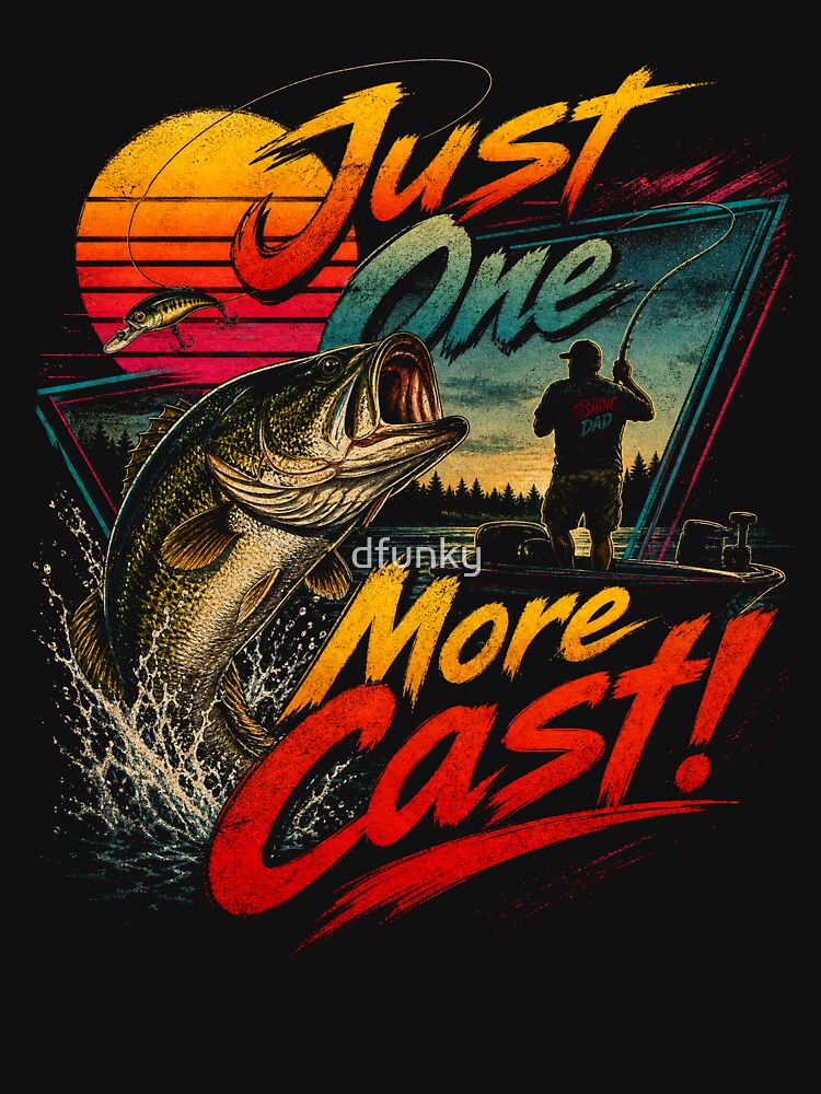 Bass Fishing, Funny Retro Style Largemouth Angler by dfunky