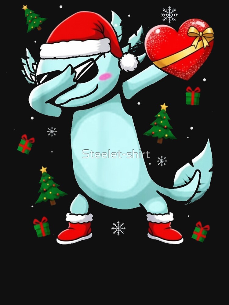 Dabbing Christmas Axolotl by Steele-Art