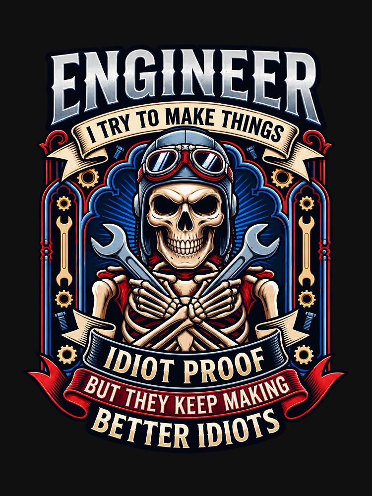 Engineer Skeleton With Tools I Try To Make Things Idiot by netimdomains