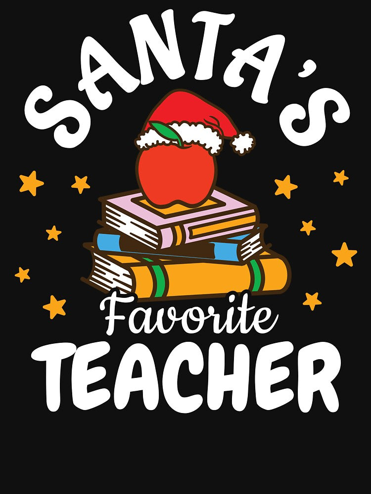 Teacher Christmas Clothes, Santa's Favorite Teacher, School Christmas Outfit, Funny Christmas Teacher Apparel by praewapy