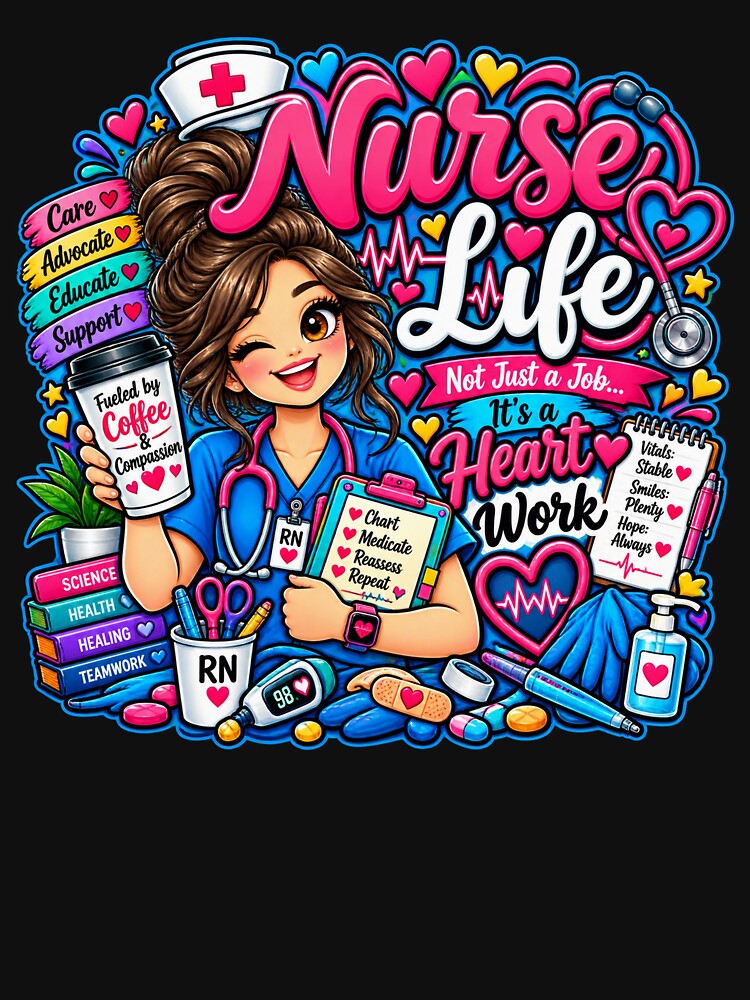 Nurse Life Heart Work by Nurse Vibes Studio