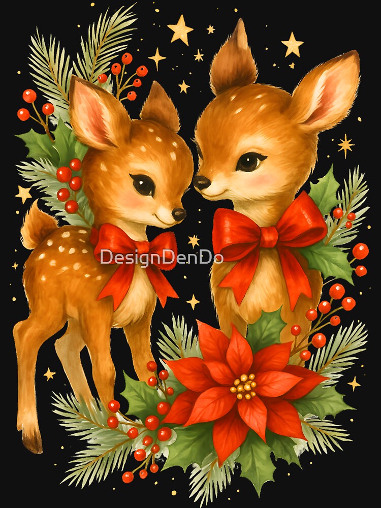 Vintage Reindeer, Cute Christmas, Retro Reindeer, Merry Christmas, Christmas Reindeer by DesignDenDo ⭐⭐⭐⭐⭐