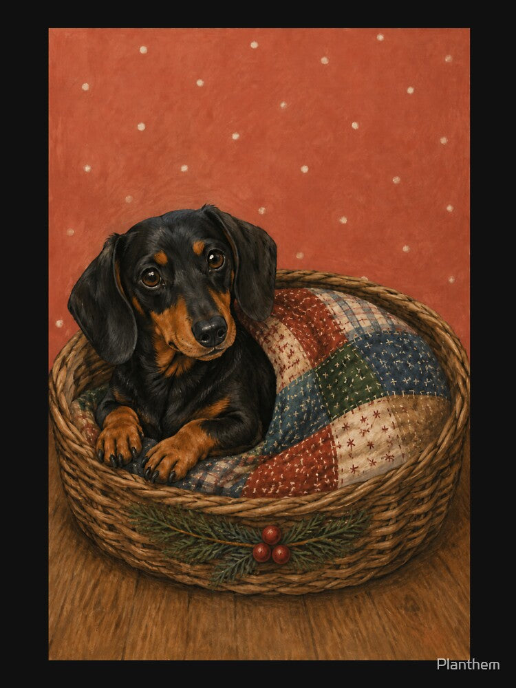 Cozy Dachshund Patchwork Christmas by Planthem