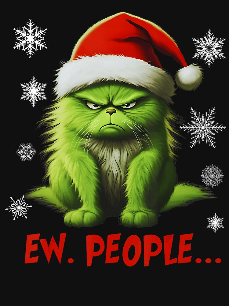 Ew People Funny Grinch Cat Christmas Gift by JamiJHayes