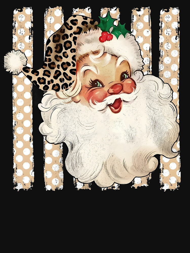 Vintage Santa with Leopard Hat Design by ostenlee
