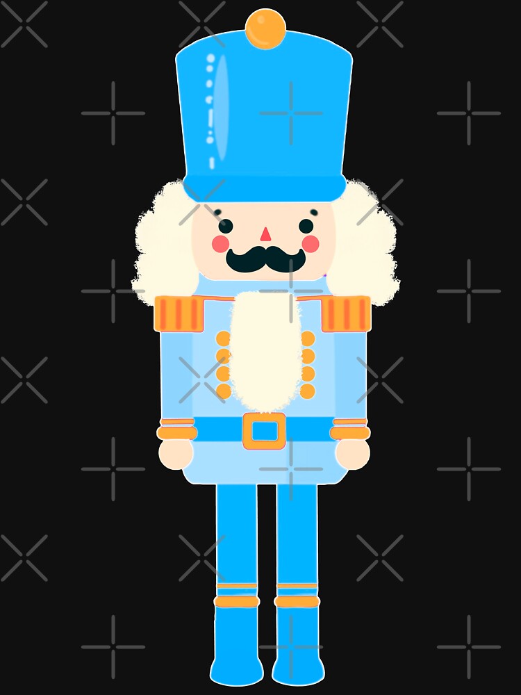 Blue on Blue Christmas Nutcracker Toy Soldier Graphic Art - White Background by Star-Fragment