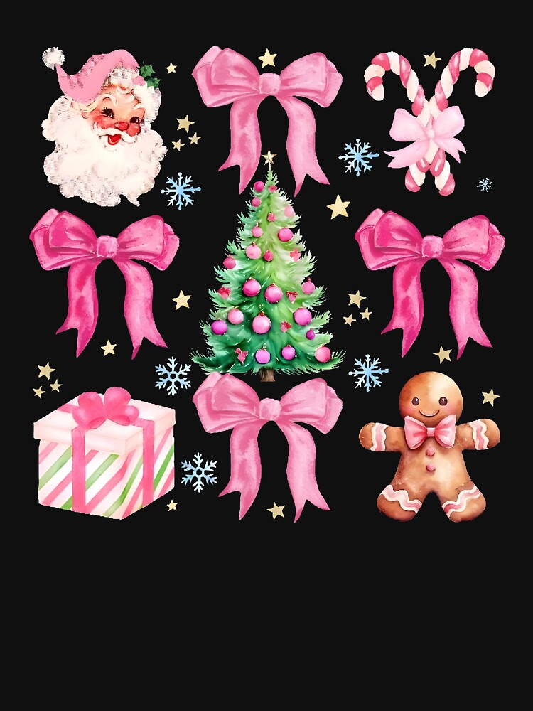Retro Pink Santa Coquette Christmas, Cute Women's Holiday by Gwenaelbain
