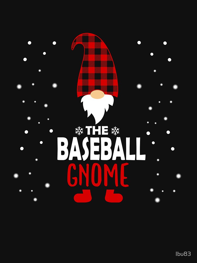 Christmas Baseball Gnome Red Plaid Gift by Ibu83