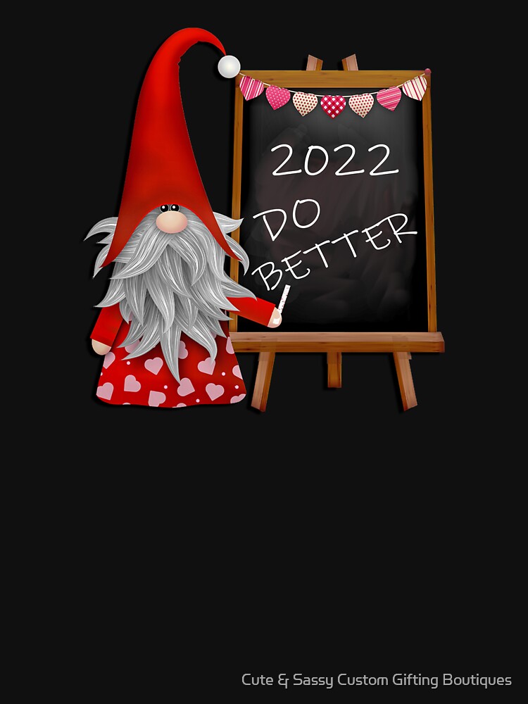 New Year Resolution Do Better Teacher Gnome Happy New Years by Cute & Sassy Custom Gifting Boutiques