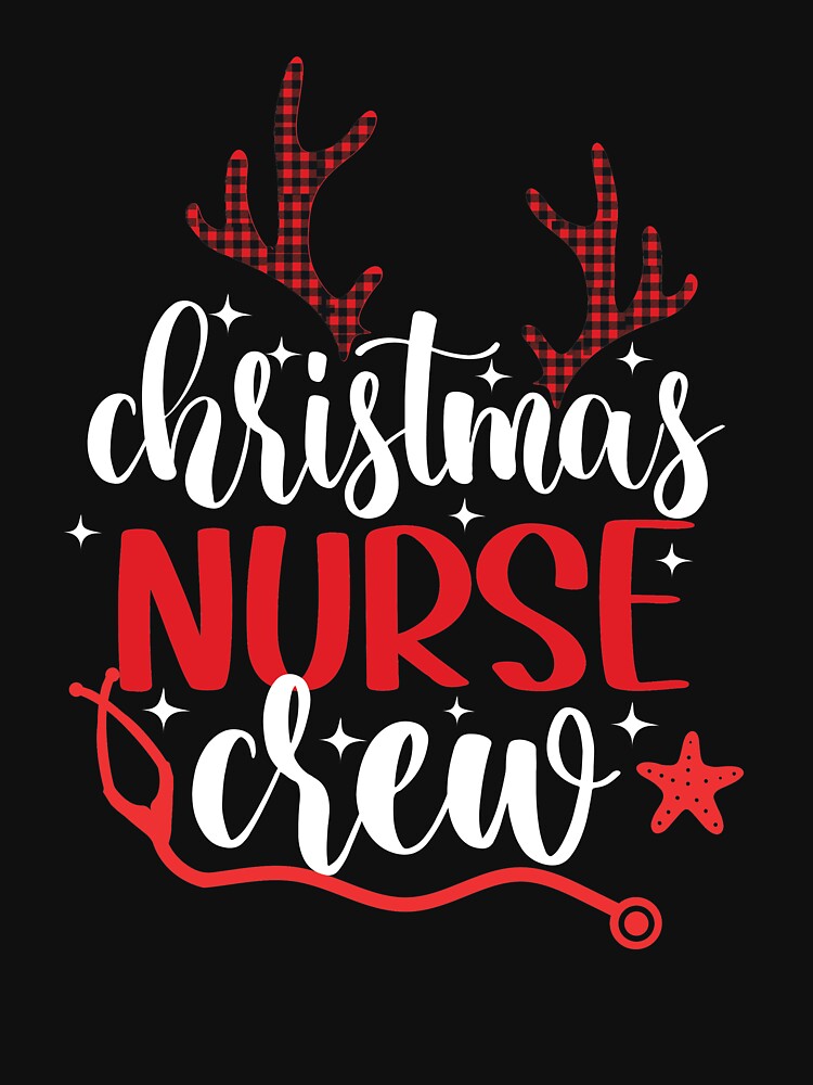 Christmas Nurse Crew Stethoscope Reindeer Buffalo Plaid Gifts for Nurses by clothesy7