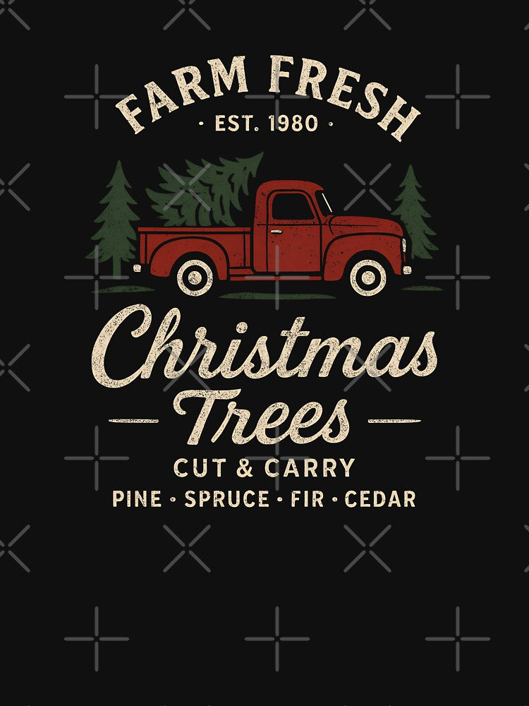 Farm Fresh Christmas Trees – Vintage Red Truck Holiday Farmhouse by Imaginationbeyond