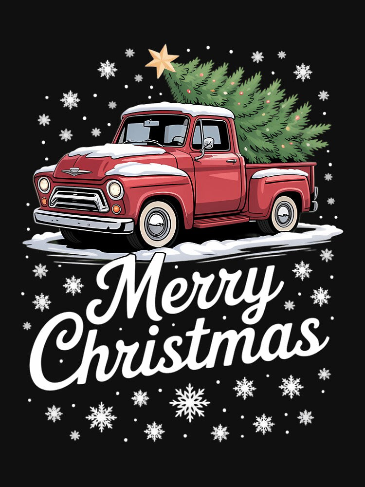 Merry Christmas Red Truck Tree Family by Sunset4Bones