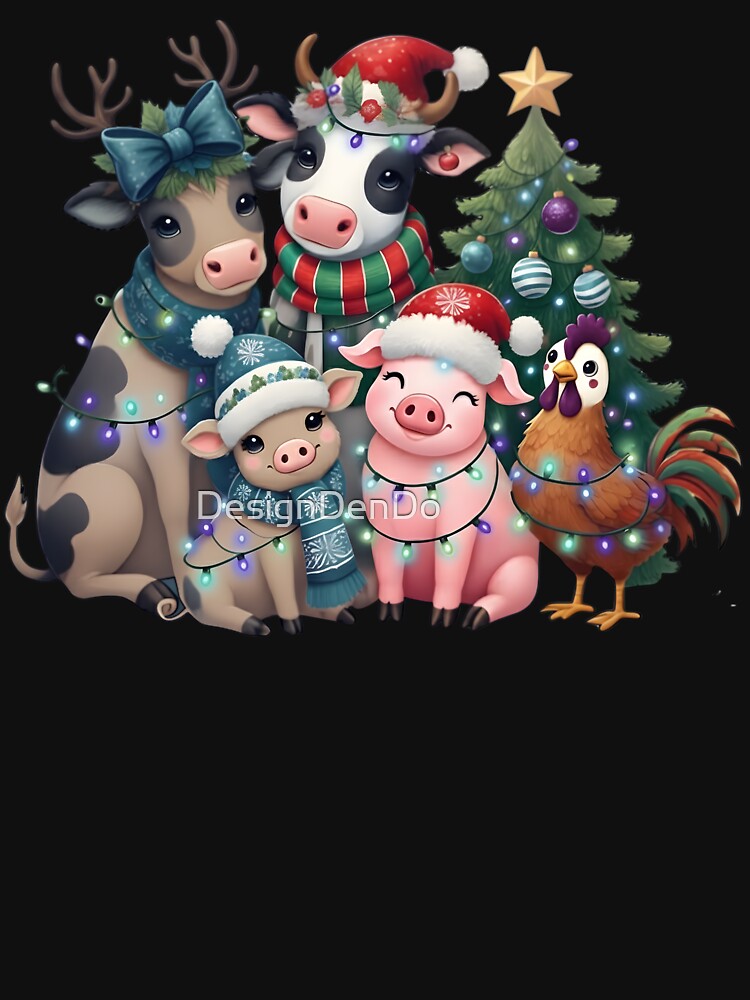 Christmas Farm, Western Christmas, Cow, Pig, Chritsmas, Merry Chritmas, Merry Xmas, Trending by DesignDenDo ⭐⭐⭐⭐⭐