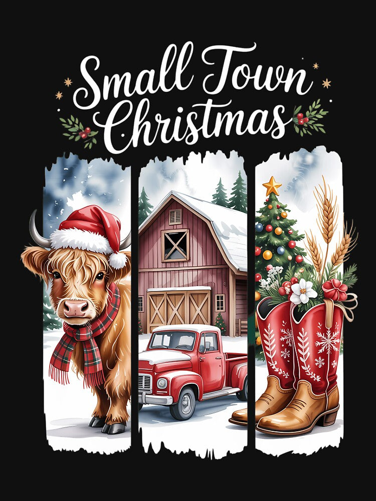 Christmas Small Town Christmas Highland Cow Christmas Cowgirl Christmas by VENOM0RIOT