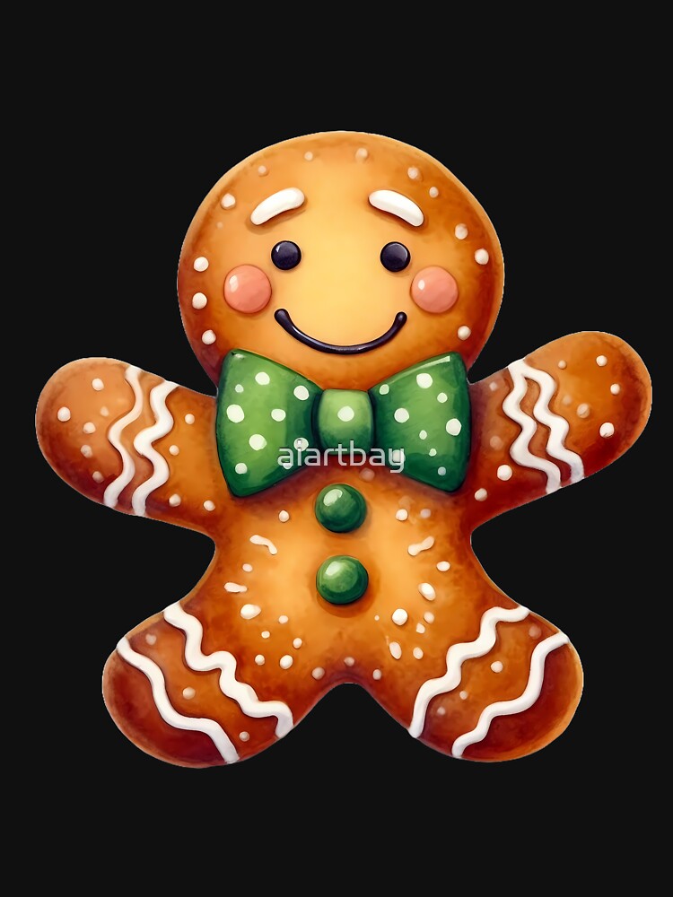 Joyful Gingerbread: Watercolor Illustration by aiartbay