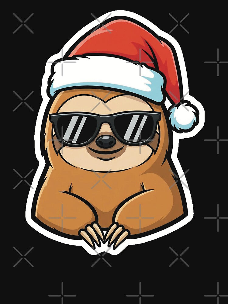 Santa Shades Sloth – Holiday Chill Sticker by Iras-Art-Corner