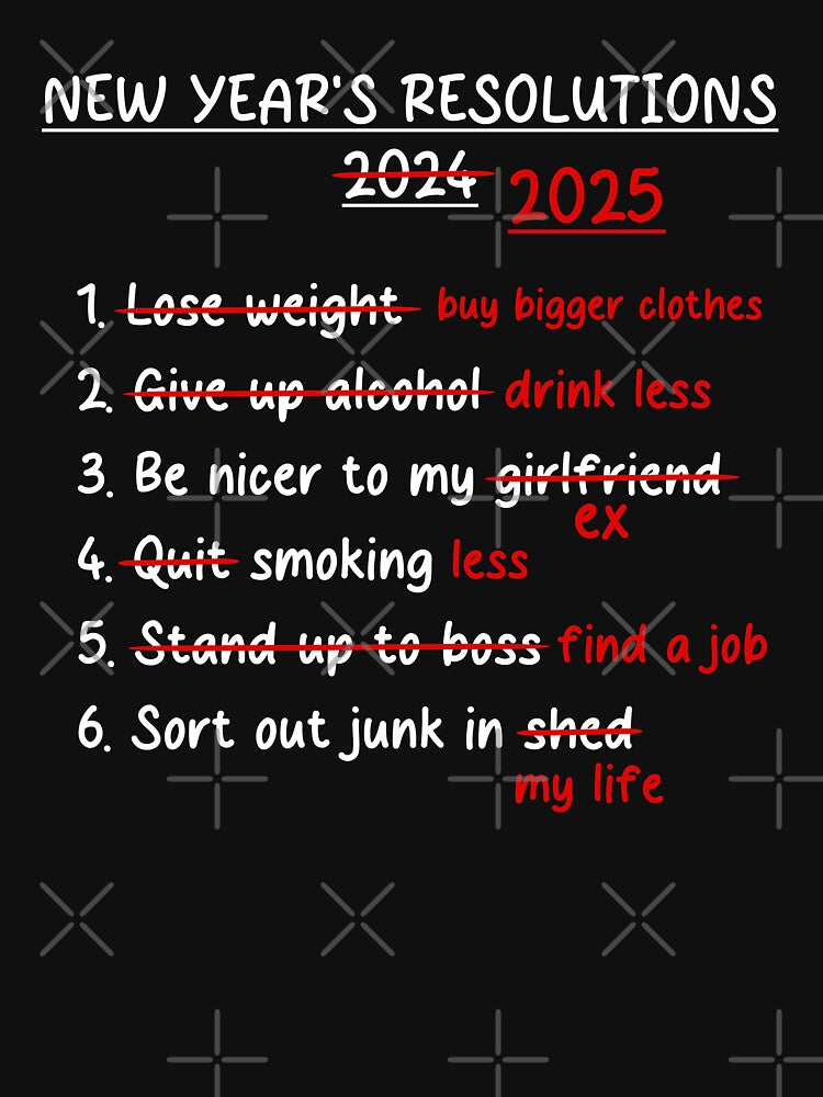 Christmas Design "New Year's Resolutions" White by Monies-Designs