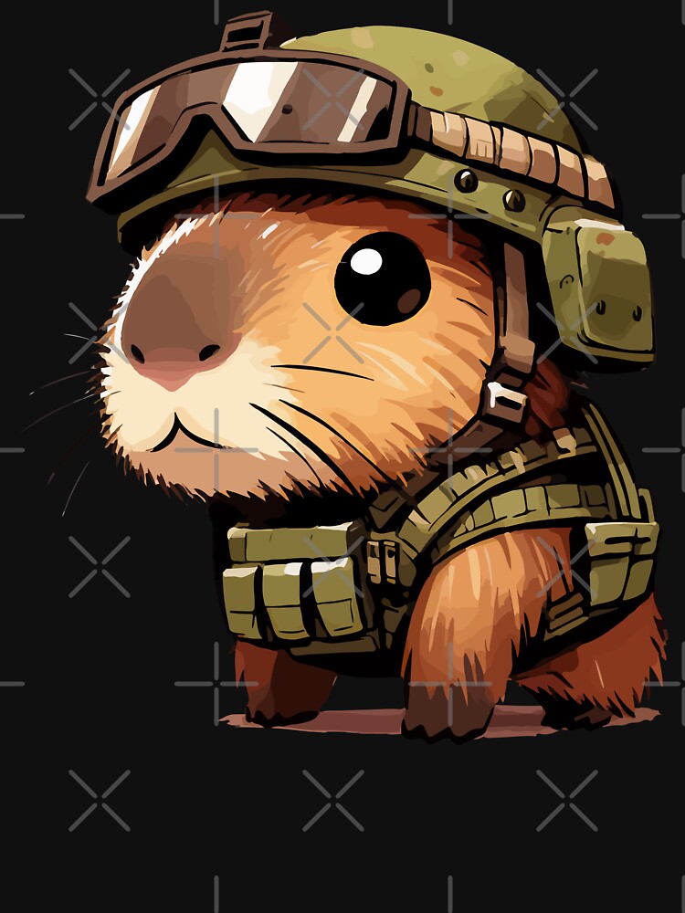 Cute Capybara Soldier by TomFrontierArt
